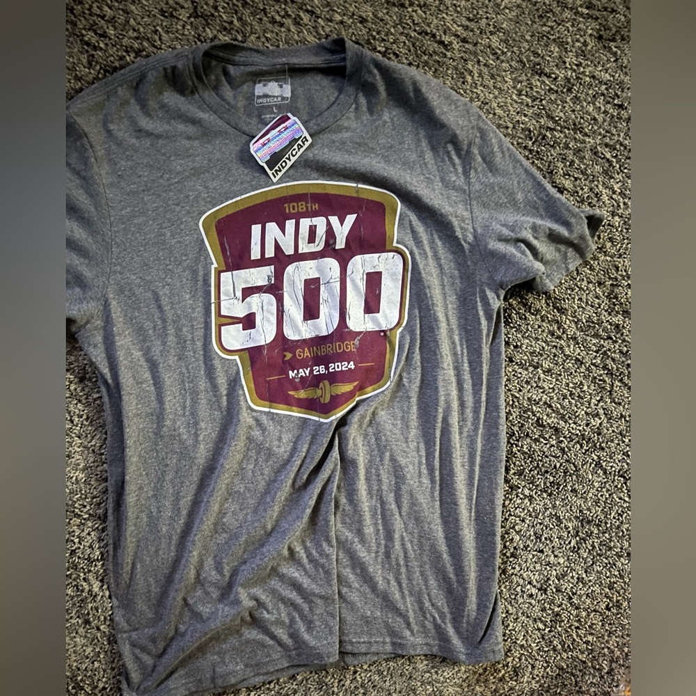 Indy 500 2024 Large T Shirt Graphic Racing Tee Official Gainbridge Triblend